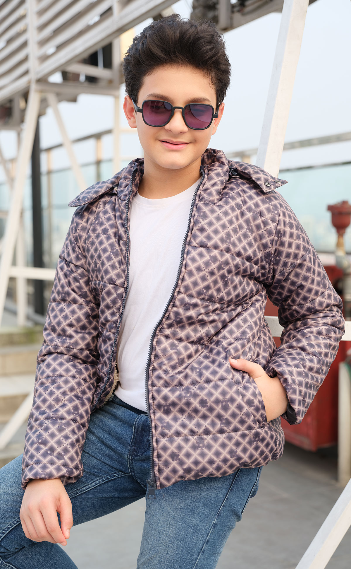 Boys Jacket Black Brown