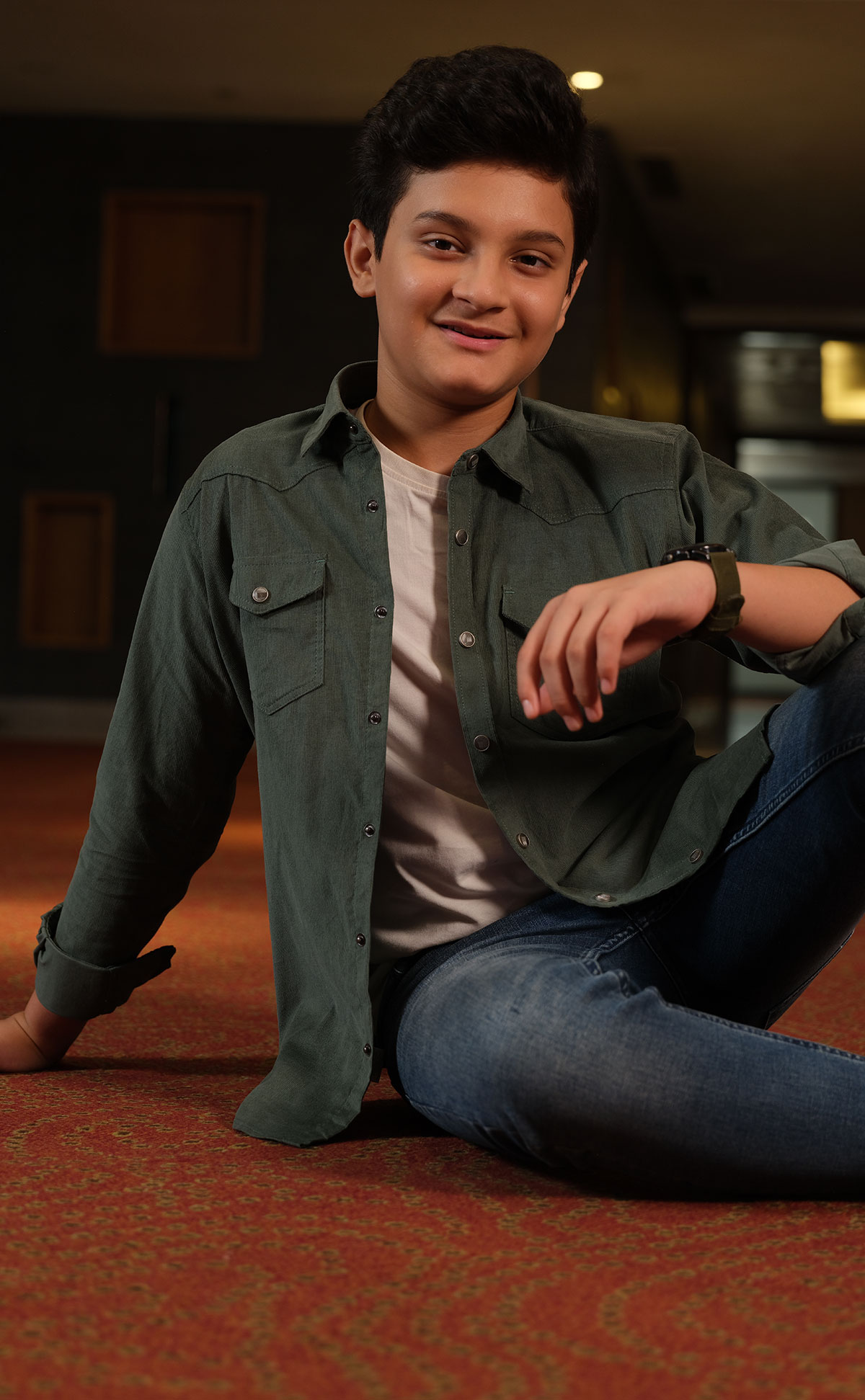 Boys Premium Casual Winter Shirt – Olive Green | PURPLE the art of life