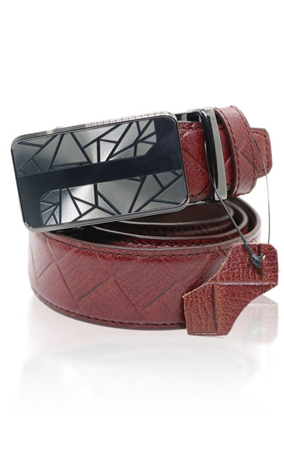 Men’s Brown Textured Formal Belt | Premium Leather Belt with Designer Buckle