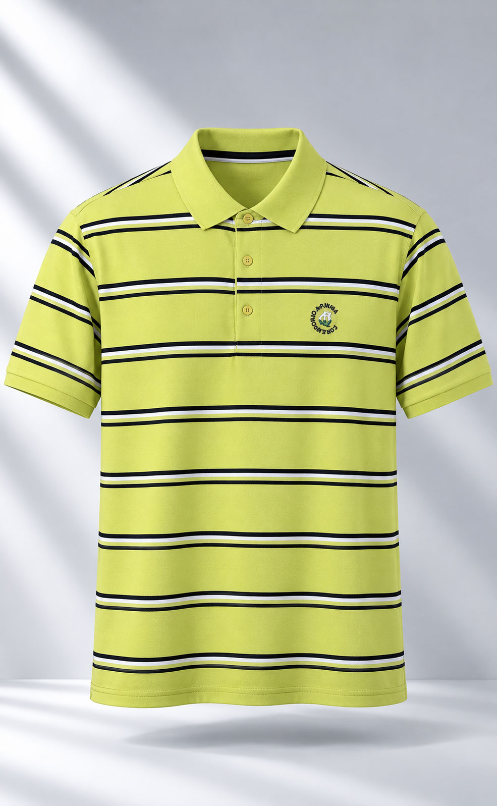 Lime Striped Polo Shirt