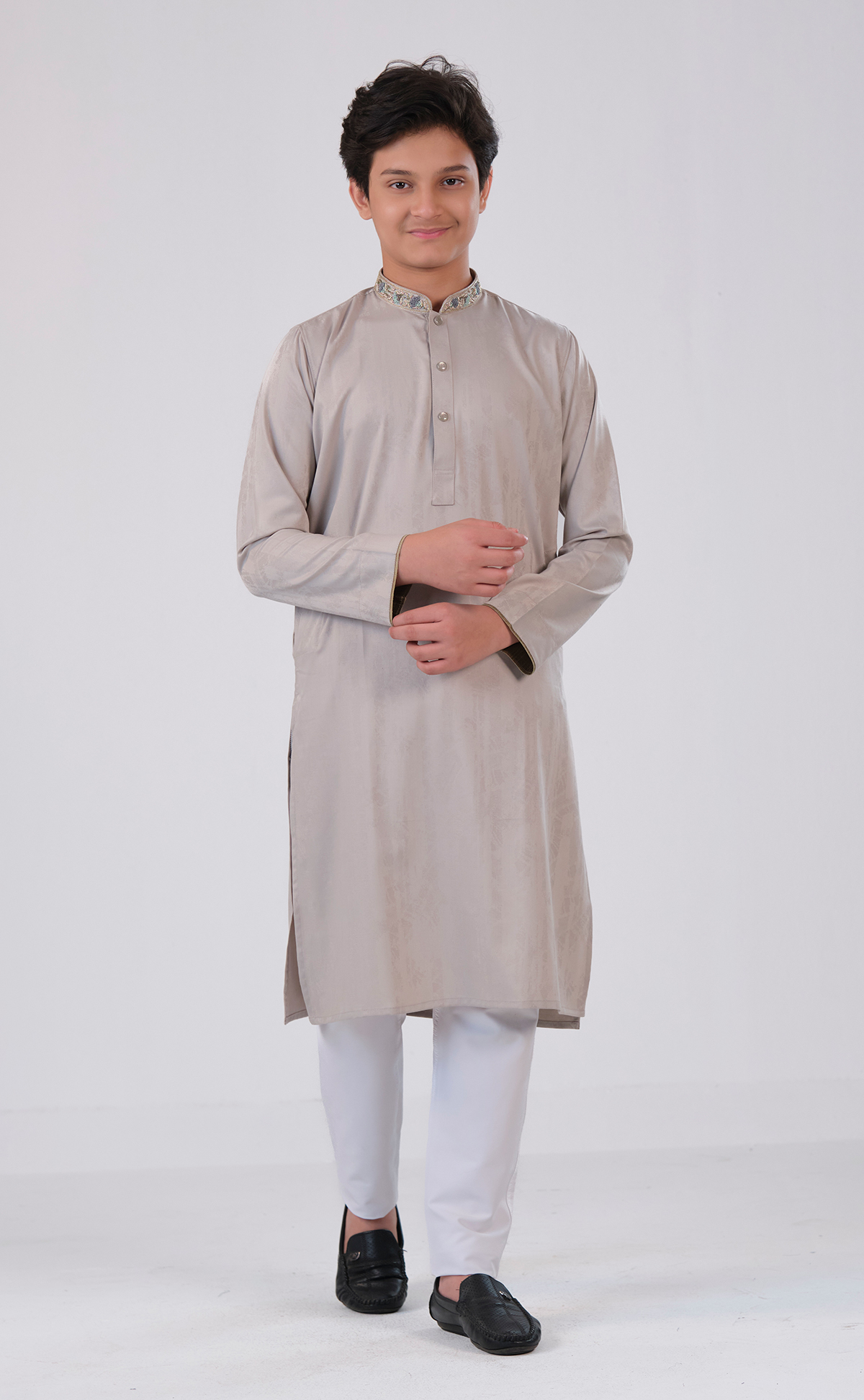 Purple Boys Panjabi Cream