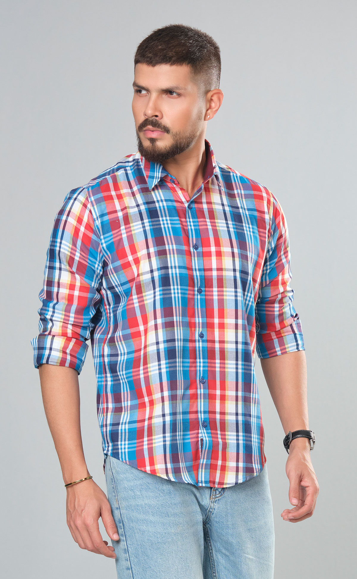 Casual Shirt White Blue