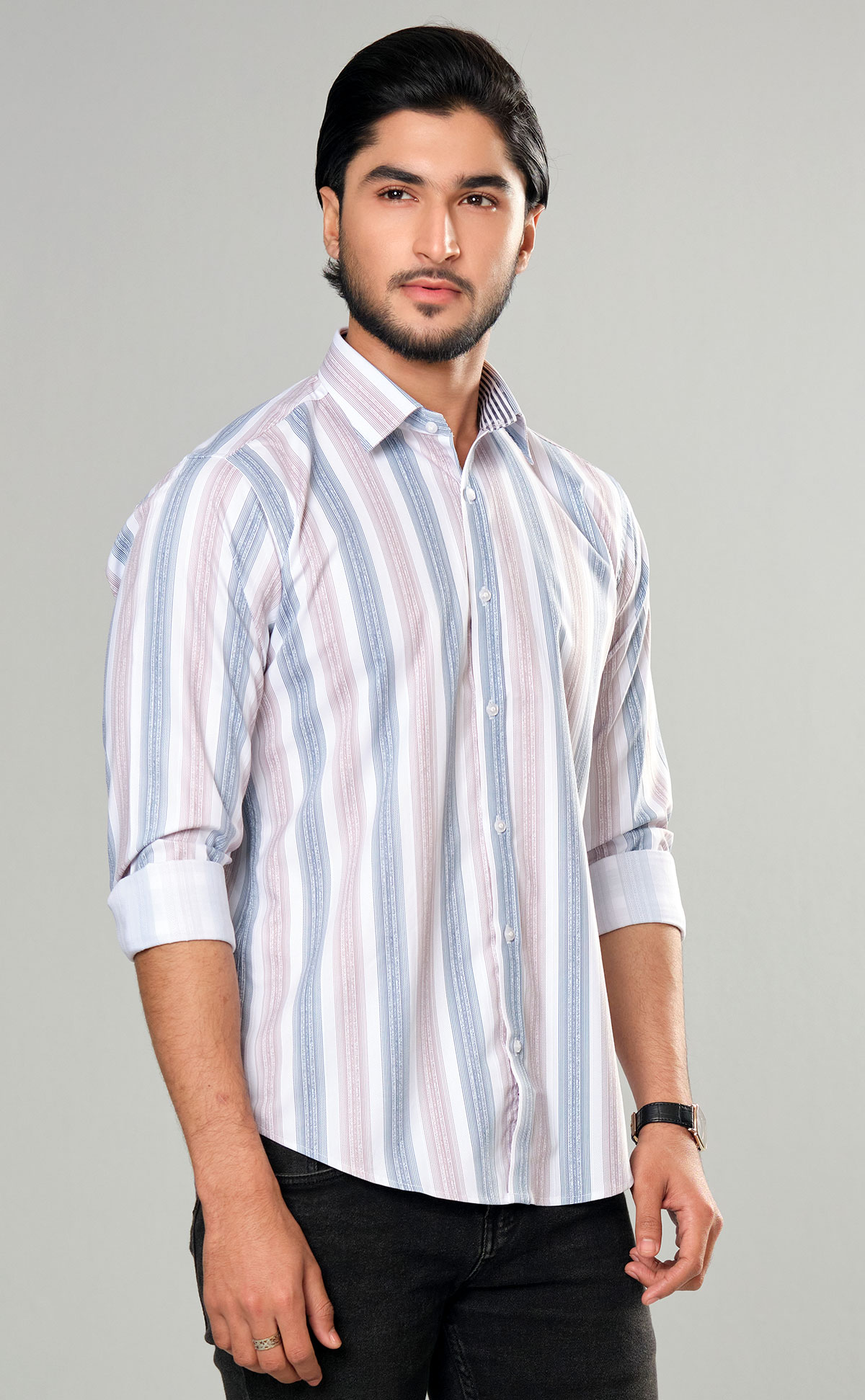 Casual Shirt White Blue