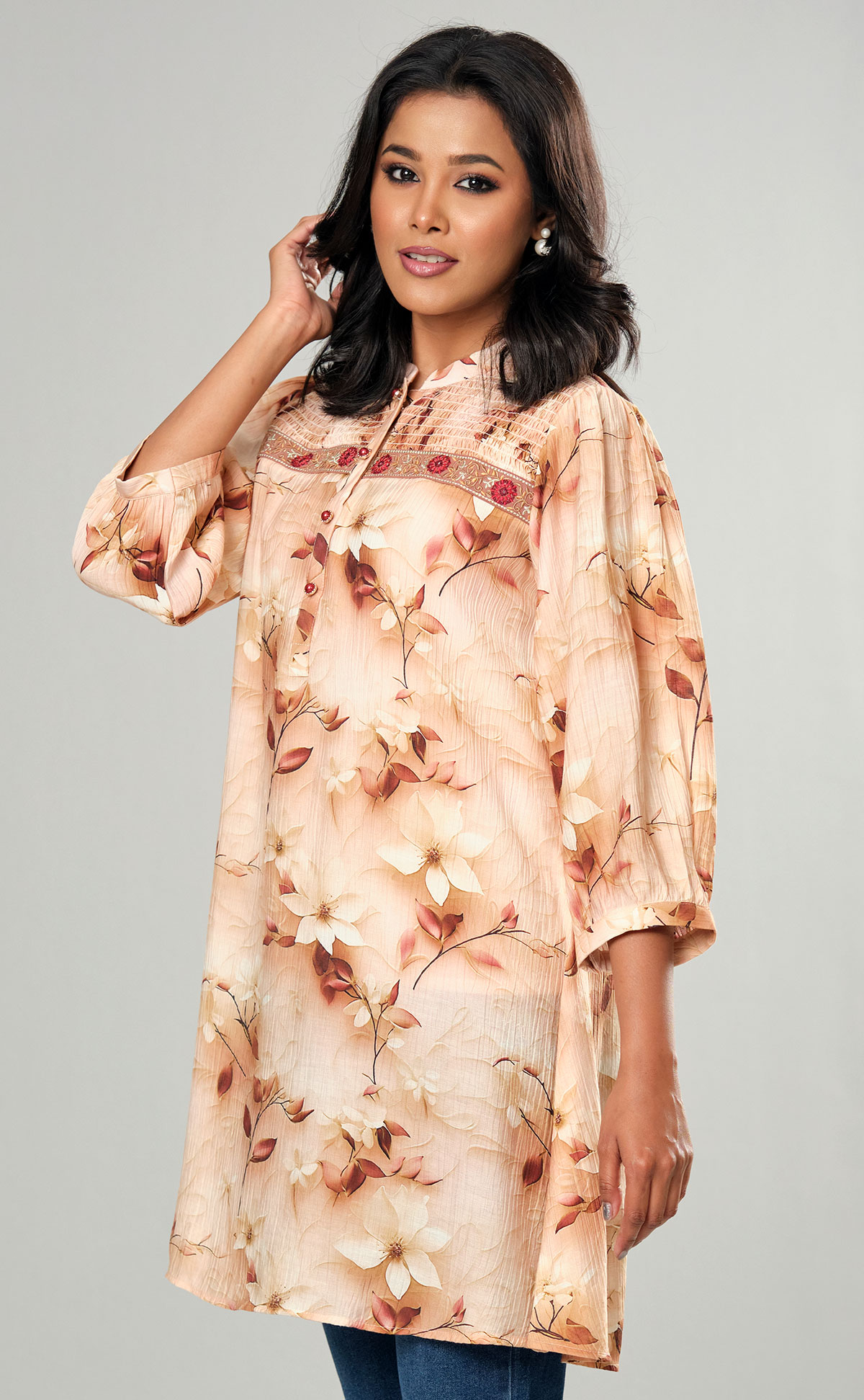 Purple Short Tops Cream